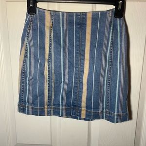 Striped jean skirt
